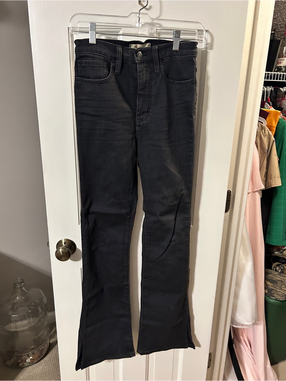 Madewell Black Roadtrippers Skinny Flare Jeans